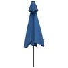 vidaXL Guarda-sol exterior c/ poste metal 300 cm azul-ciano