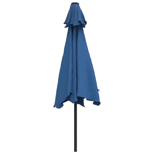 vidaXL Guarda-sol exterior c/ poste metal 300 cm azul-ciano