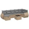 vidaXL 8 pcs conj. sof&aacute;s jardim c/ almofad&otilde;es vime PE bege misturado