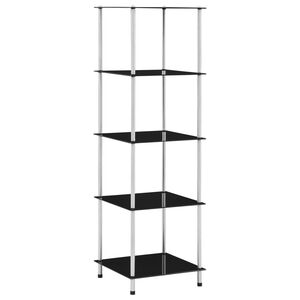 vidaXL Estante 5 prateleiras 40x40x130 cm vidro temperado preto