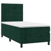 vidaXL Cama box spring c/ colch&atilde;o/LED 90x200 cm veludo verde-escuro