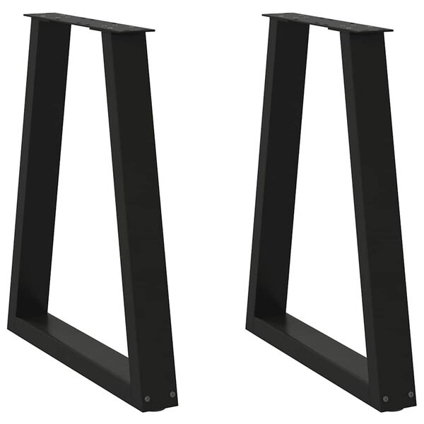 vidaXL Pés para mesa de jantar em formato de V, 2 peças, preto, 50x(72-73,3) cm, aço