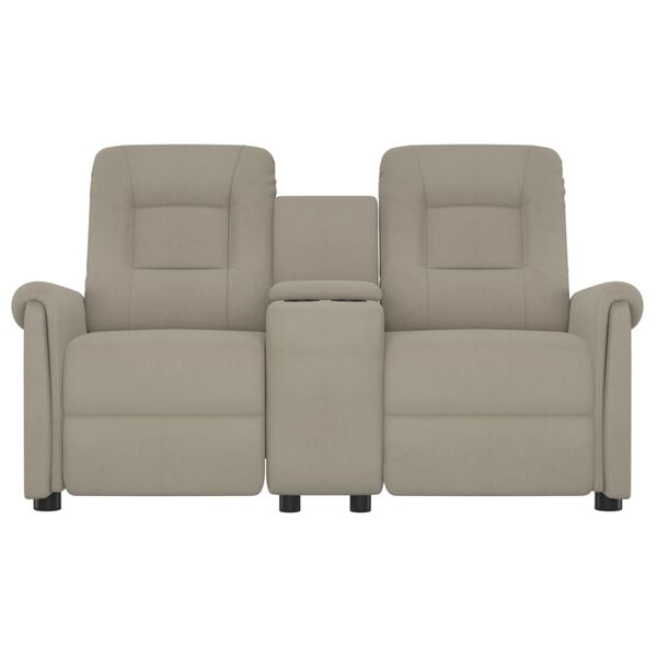 vidaXL Poltrona massagem 2 lug. reclin&aacute;vel c/ suporte copo cinza-claro