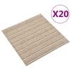vidaXL Ladrilhos carpete p/ pisos 20 pcs 5 m² 50x50 cm riscas bege