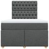 vidaXL Cama boxspring com colch&atilde;o 120x190 cm tecido cinzento-escuro