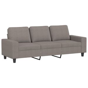 vidaXL Sof&aacute; de 3 lugares tecido 180 cm cinzento-acastanhado