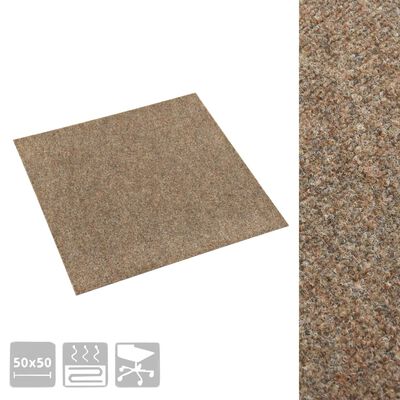 vidaXL Ladrilhos de carpete para pisos 20 pcs 5 m² bege