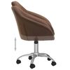 vidaXL Cadeira de jantar girat&oacute;ria tecido castanho