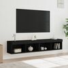 vidaXL M&oacute;veis de TV com luzes LED 2 pcs 80x30x30 cm preto