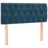 vidaXL Cabeceira de cama c/ luzes LED veludo 100x7x78/88cm azul-escuro