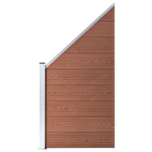 vidaXL Painel veda&ccedil;&atilde;o WPC 1 quadrado +1 inclinado 273x186 cm castanho