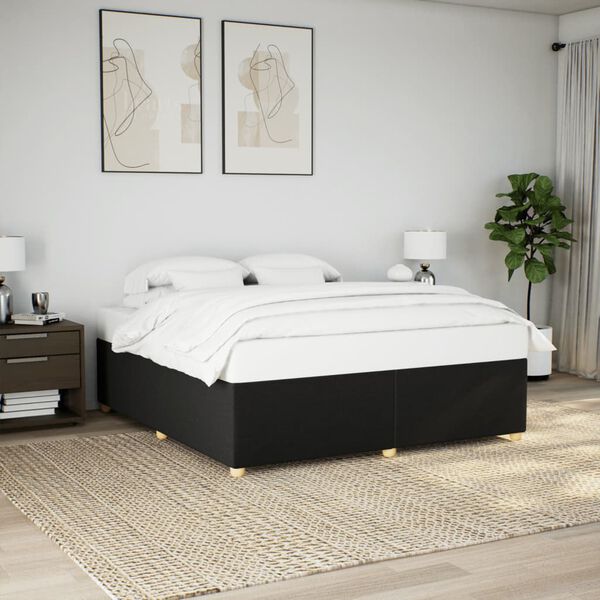 vidaXL Estrutura de cama sem colch&atilde;o 180x200 cm tecido preto