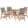 vidaXL Conjunto de jantar p/ jardim 5 pcs madeira de ac&aacute;cia maci&ccedil;a