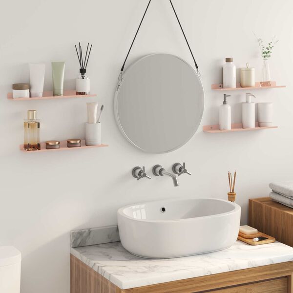 vidaXL Prateleira Flutuante 4 pcs Rosa 40 x 8,5 x 2,5 cm A&ccedil;o