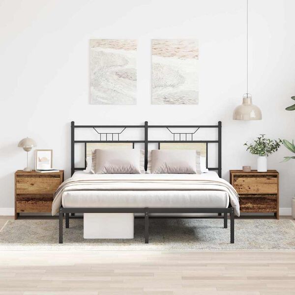 vidaXL Arm&aacute;rio de Cabeceira 2 pcs Madeira antiga 45 x 34 x 44,5 cm