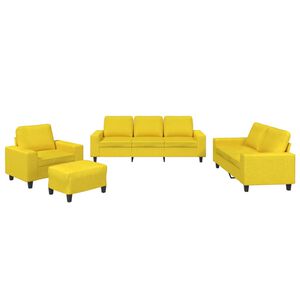 vidaXL 4 pcs conjunto de sof&aacute;s tecido amarelo-claro