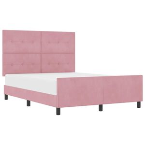 vidaXL Cama Box com cabeceira Rosa 140 x 190 cm Veludo