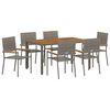 vidaXL Conjunto de Jantar para Jardim 7 unid. Cinzeto vime PE