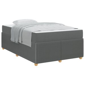 vidaXL Estrutura da Cama com colch&atilde;o Cinza Escuro 120 x 200 cm tecido