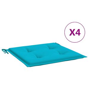 vidaXL Almofad&otilde;es p/ cadeira 4 pcs 40x40x3 cm tecido turquesa