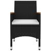 vidaXL 3 pcs conjunto de jantar p/ jardim c/ almofad&otilde;es vime PE/vidro