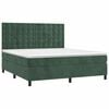 vidaXL Cama com molas/colch&atilde;o 180x200 cm veludo verde-escuro