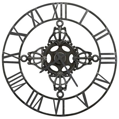 vidaXL Relógio de parede 78 cm metal prateado