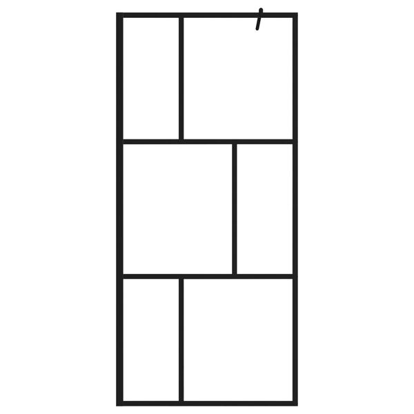 vidaXL Divisória de chuveiro vidro temperado 90x195 cm preto