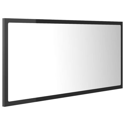 vidaXL Espelho casa banho c/ LED 90x8,5x37 cm acrílico cinza brilhante