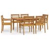 vidaXL Conjunto de jantar para jardim 7 pcs madeira de teca maci&ccedil;a