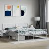 vidaXL Estrutura de cama com cabeceira e p&eacute;s 180x200 cm metal branco