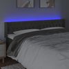 vidaXL Cabeceira cama c/ luzes LED veludo 183x16x78/88cm cinza-escuro