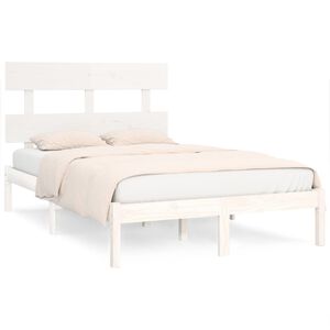 vidaXL Estrutura de cama 120x200 cm madeira maci&ccedil;a branco