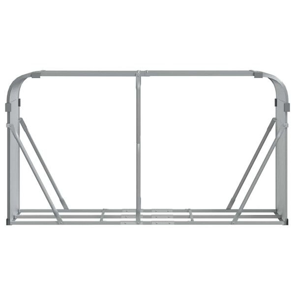 vidaXL Suporte de lenha 180x45x100 cm a&ccedil;o galvanizado cinza-claro