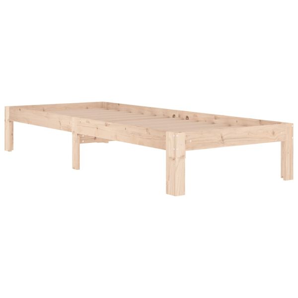 vidaXL Estrutura cama pequena solteiro 75x190 cm madeira maci&ccedil;a