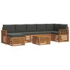 vidaXL Conjuntos de sof&aacute;s com almofada 8 pcs Natural e Antracite