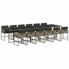 vidaXL 13 pcs conjunto jantar p/ jardim c/ almofad&otilde;es vime PE cinzento