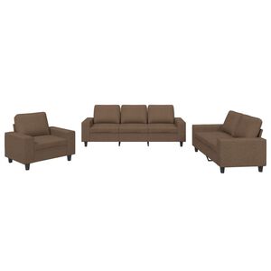 vidaXL 3 pcs conjunto de sof&aacute;s tecido castanho