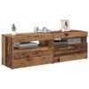 vidaXL Móveis de TV com luzes LED 2pcs derivados madeira madeira velha