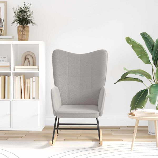 vidaXL Cadeira de baloi&ccedil;o Cinzento-claro Tecido Sherpa