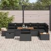 vidaXL Conjunto de Sof&aacute; de Jardim 8 pcs Preto vime PE