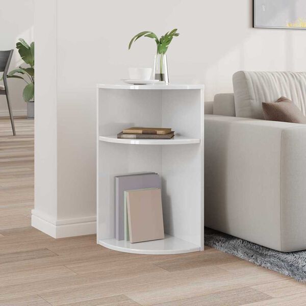 vidaXL Mesa de apoio Branco Brilhante 29,6 x 29,6 x 60 cm