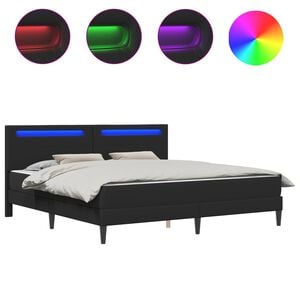 vidaXL Estrutura da Cama Preto 180 x 200 cm Couro Sint&eacute;tico