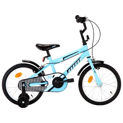 vidaXL Bicicleta de criança roda 16" preto e azul