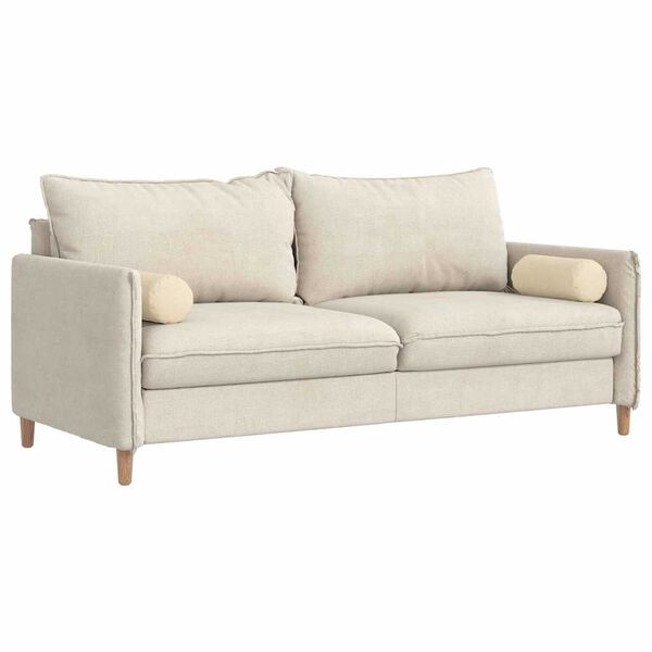 vidaXL Almofadas de Apoio 2 pcs Creme &Oslash; 15 x 40 cm tecido