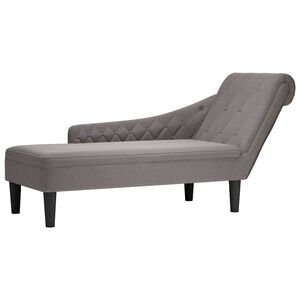 vidaXL Chaise lounge c/ almofada/apoio de bra&ccedil;os direito tecido