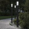 vidaXL Lumin&aacute;rias de poste com tomada, 3 pe&ccedil;as, 110 cm, pretas, IP44