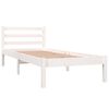 vidaXL Estrutura de cama pequena solteiro 75x190cm pinho maciço branco