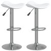 vidaXL Bancos de bar 2 pcs a&ccedil;o cromado e couro artificial branco
