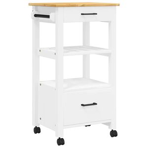 vidaXL Carrinho de cozinha MONZA 48x40x88,5 cm madeira de pinho maci&ccedil;a